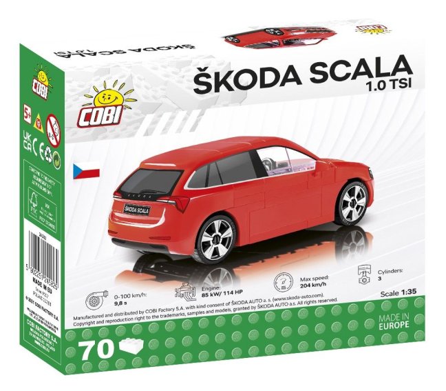 COBI 24582 Škoda Scala 1.0 TSI, 1:35, 70 k
