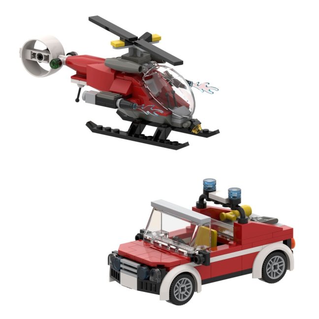 BRIXIES Plus 222.402 Hasičská stanice s vrtulníkem a vozidlem, 985 k