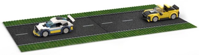 BRIXIES Plus 225.006 Designová podložka na stavění - zatáčka 25,5 x 25,5 cm