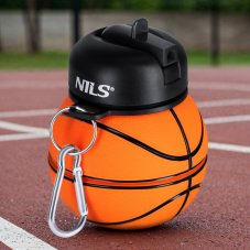 Skládací silikonová láhev NILS Camp NC4104 550ml basketbal