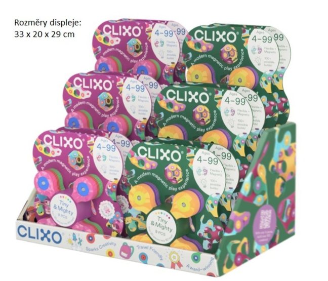 CLIXO Tiny & Mighty Sparkle - magnetická stavebnice 9 kusů