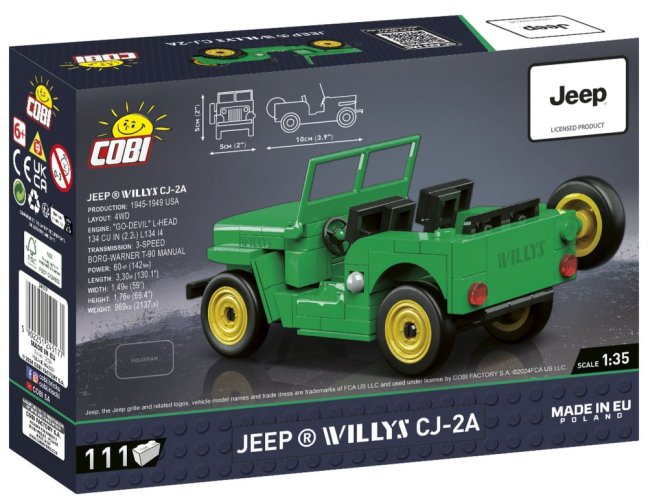 COBI 24517 Jeep Willys CJ-2A, 1:35, 111 k