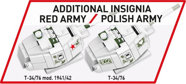 COBI 2595 II WW T-34/76 mod. 1941/42, 1:28, 852 k, 1 f