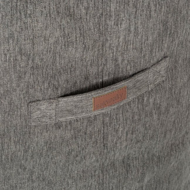 Sedací vak Klííídek LUX s taburetem šedá - Barva: šedá ocelová