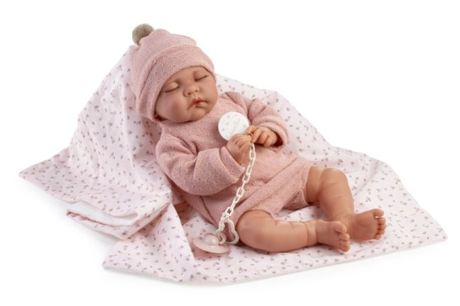 Antonio Juan 33018 LUNA – spící realistická panenka miminko s měkkým látkovým tělem – 42 cm