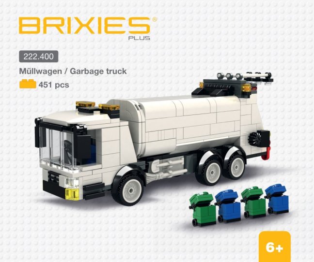 BRIXIES Plus 222.400 Popelářský vůz s popelnicemi, 451 k