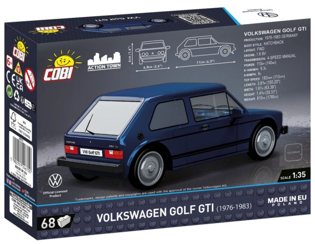 COBI 24615 Volkswagen Golf GTI 1976, 1:35, 68 k