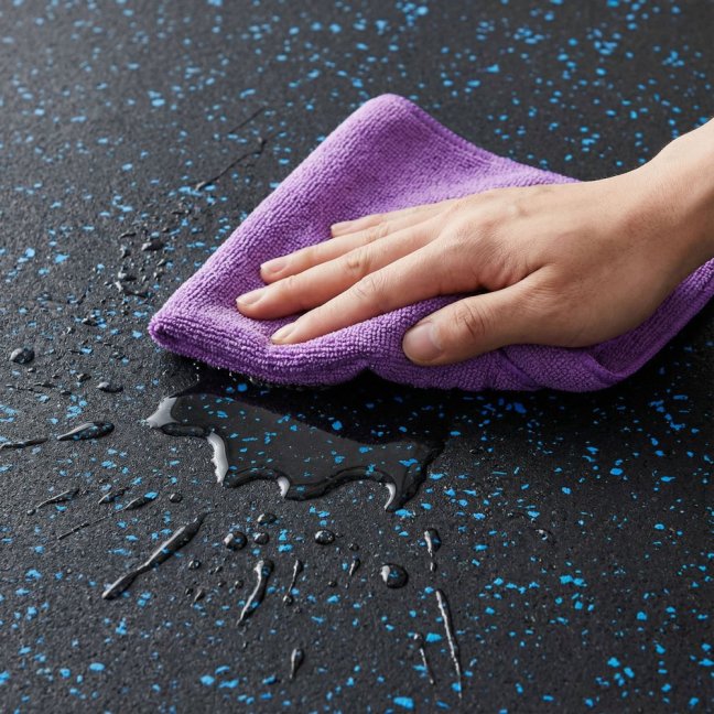 Gumová fitness podlaha AbiFloor POS15 černá / modrá - 2. jakost