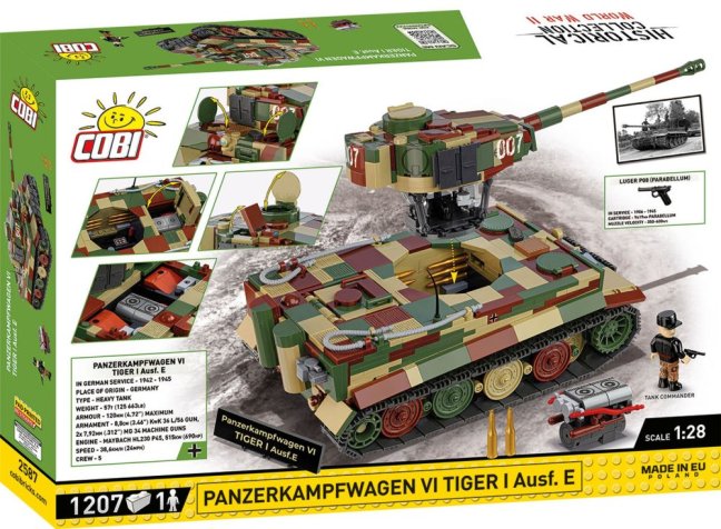 COBI 2587 II WW PzKpfw VI Tiger I Ausf. E, 1:28, 1207 k, 1 f, EXECUTIVE EDITION