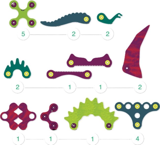 CLIXO Dino Discovery - magnetická stavebnice 22 kusů