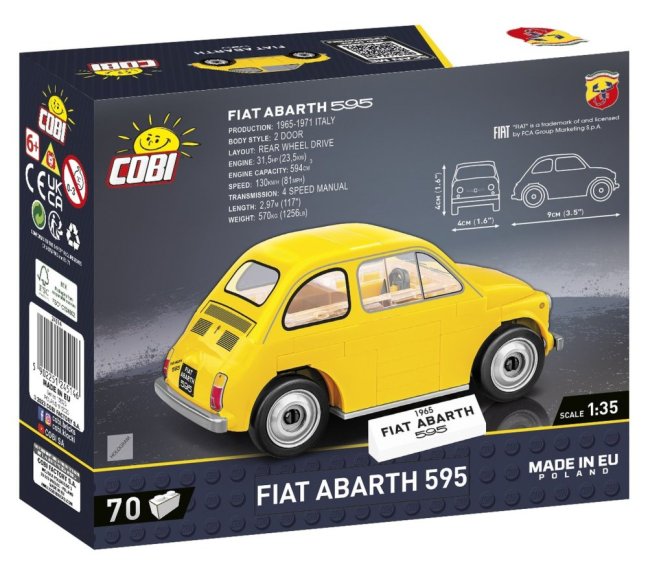 COBI 24514 Fiat Abarth 595, 1:35, 70 k