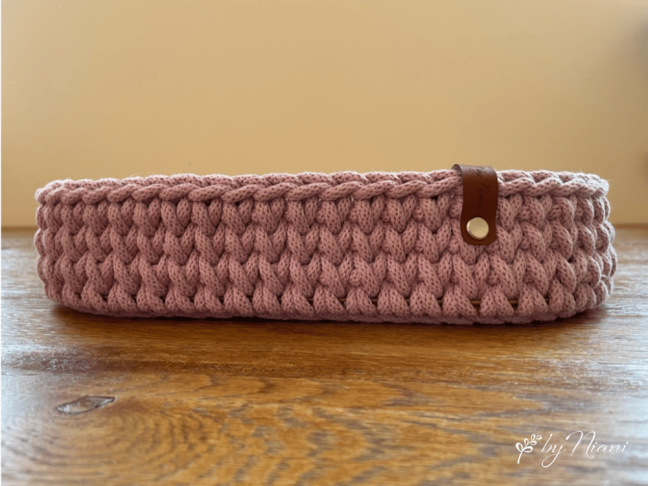 Háčkovaný košík - OVÁL 31 x 16 x 6,5 cm