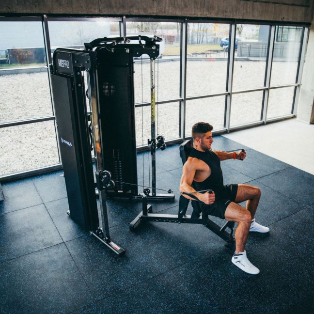 Gumová fitness podlaha AbiFloor POS15 černá / modrá - 2. jakost