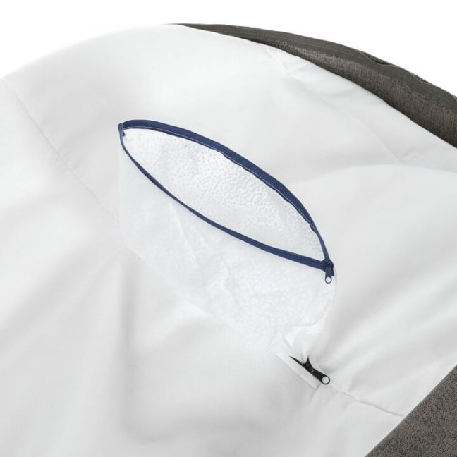 Sedací vak Klííídek LUX s taburetem šedá - Barva: šedá ocelová