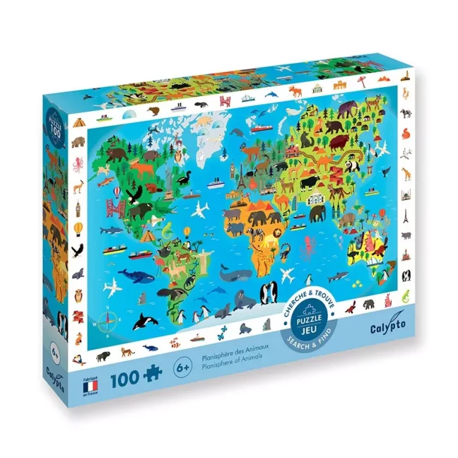 Sentosphere Puzzle - mapa světa se zvířaty