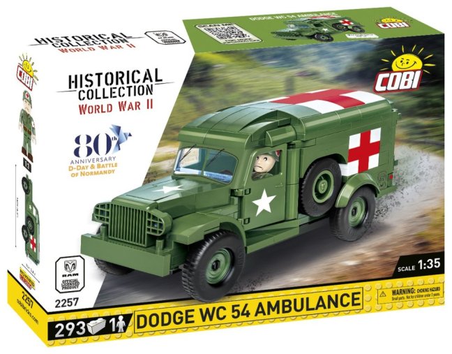 COBI 2257 II WW Dodge WC 54 sanitka D-DAY, 1:35, 293 k, 1 f
