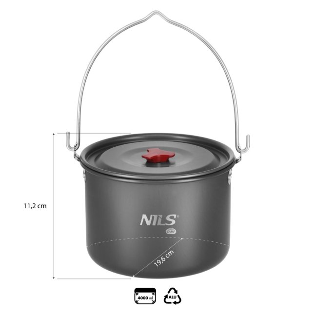 Kempingový hrnec NILS Camp NC17117 s pokličkou 4L