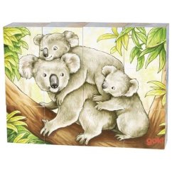 Puzzle - Kostky zvířata Austrálie, 12 ks