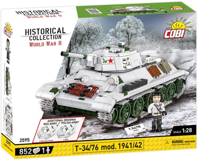 COBI 2595 II WW T-34/76 mod. 1941/42, 1:28, 852 k, 1 f