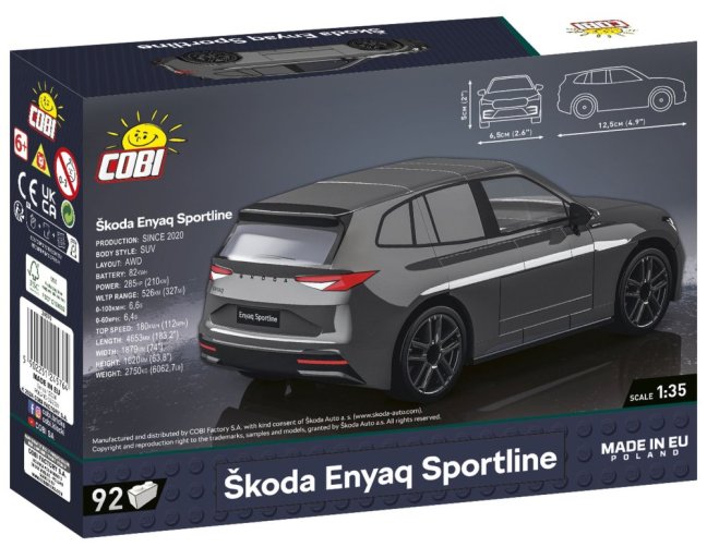 COBI 24576 Škoda Enyaq Sportline, 1:35, 92 k