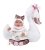 Llorens 84456 NEW BORN - realistická panenka miminko se zvuky a měkkým látkovým tělem - 44 cm