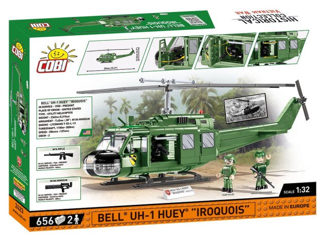 COBI 2423 Vietnam War BELL UH-1 HUEY IROQUOIS, 1:32, 656 k, 2 f