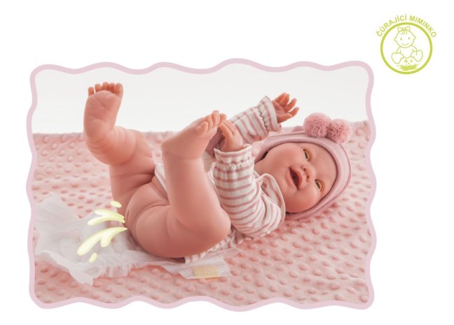 Antonio Juan 50160  MIA - mrkací a čůrající realistická panenka miminko s celovinylovým tělem - 42 cm