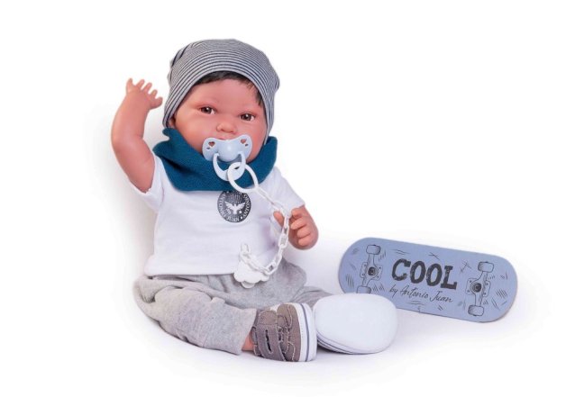 Antonio Juan 33235 PIPO HAIR - realistická panenka miminko s měkkým látkovým tělem - 42 cm