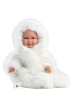 Llorens 74505 NEW BORN - realistická panenka miminko se zvuky a měkkým látkovým tělem - 45 cm