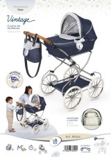 DeCuevas 80044 Skládací kočárek pro panenky s taškou Vintage 2025 - 81 cm