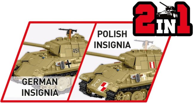 COBI 2655 II WW Panzer V Panther Ausf. G "Pudel", 1:28, 1133 k, 2 f