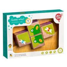Lucy & Leo 260 Co zvířátka jedí - 4 dřevěné obrázkové kostky