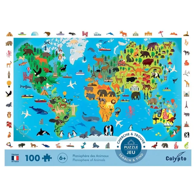 Sentosphere Puzzle - mapa světa se zvířaty