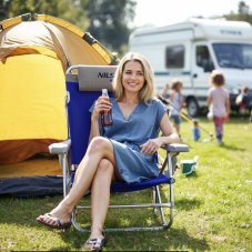 Skládací kempingové křeslo NILS Camp NC3502 šedé/modré