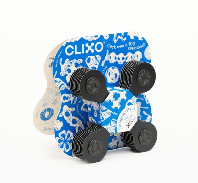 CLIXO Designer Black & Grey - magnetická stavebnice 9 kusů