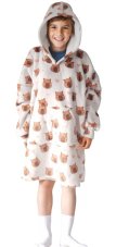 Cozy Noxxiez CH342 Kapybara potisk - hřejivá televizní mikinová deka s kapucí pro děti 7 - 12 let