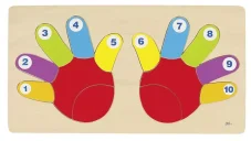 Goki Dřevěné puzzle na desce – Ruce