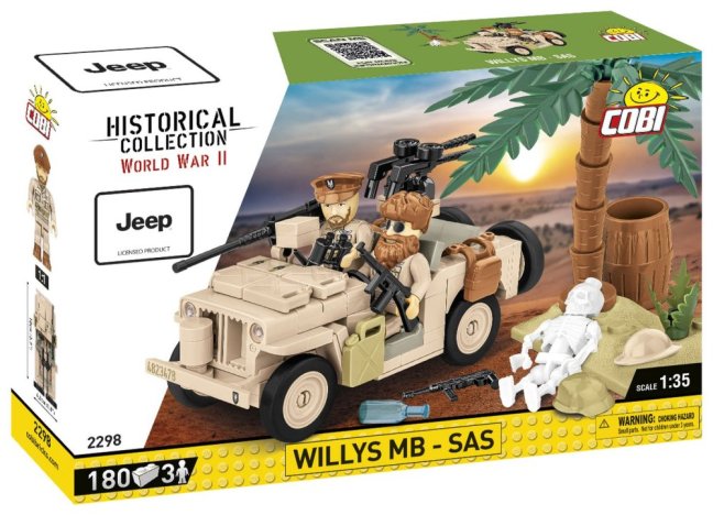 COBI 2298 II WW Willys MB D-DAY, 1:35, 180 k, 3 f