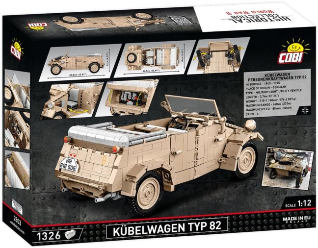 COBI 2803 Kubelwagen TYP 82, 1:12, 1326 k