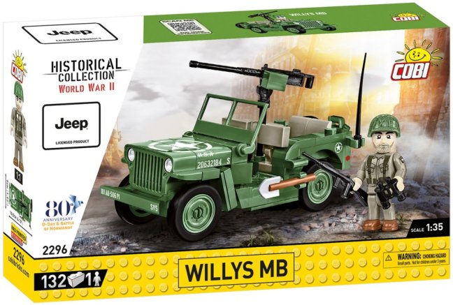 COBI 2296 II WW Willys MB D-DAY, 1:35, 132 k, 1 f