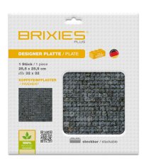 BRIXIES Plus 225.003 Designová podložka na stavění - dlažební kostky 25,5 x 25,5 cm