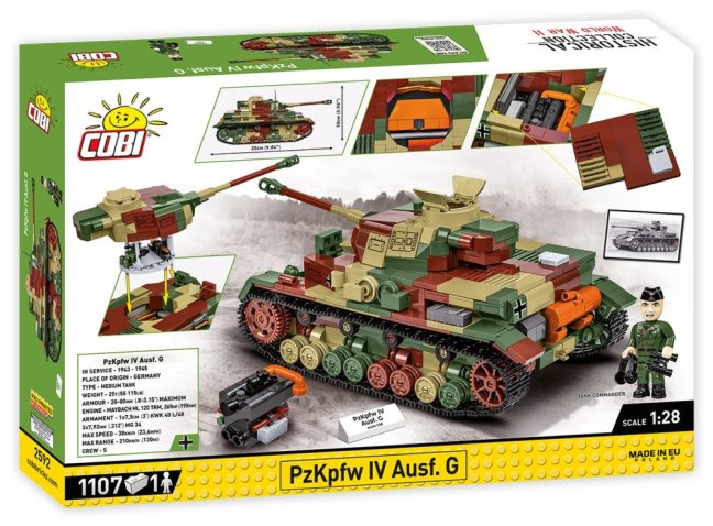 COBI 2592 II WW PzKpfw IV Ausf. G, 1:28, 1107 k, 1 f
