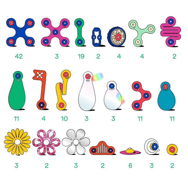 CLIXO Family  - magnetická stavebnice 150 kusů