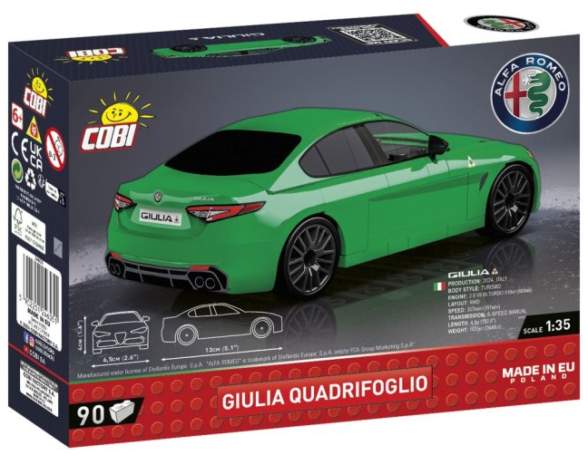 COBI 24605 Alfa Romeo Giulia Quadrifoglio, 1:35, 90 k