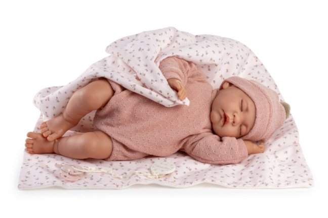 Antonio Juan 33018 LUNA – spící realistická panenka miminko s měkkým látkovým tělem – 42 cm