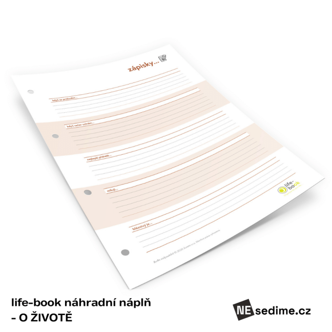 life-book náhradní náplň - O ŽIVOTĚ (20 listů)