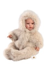 Llorens 74504 NEW BORN - realistická panenka miminko se zvuky a měkkým látkovým tělem - 45 cm