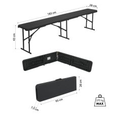 Skládací kempingová lavice NILS Camp NC3404 ANTRACITOVÁ