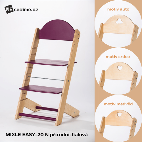 Rostoucí židle MIXLE EASY-20 N - Vybraná barva pro rostoucí židli MIXLE typu N: přírodní/bílá