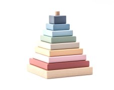 CUBIKA Pastel 15849 Barevná pyramida - dřevěná skládačka 9 dílů